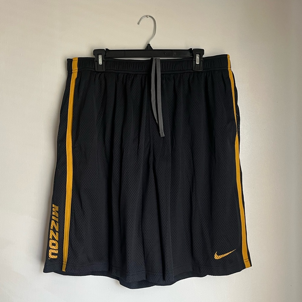 Nike Black and Gold Mizzou Men's Shorts